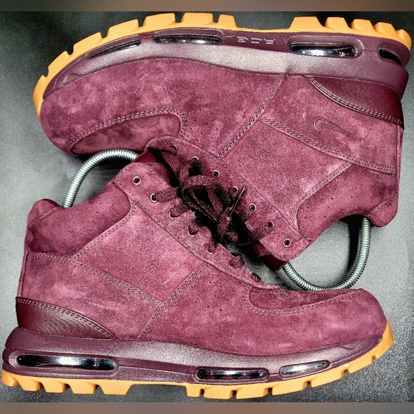 Nike Air Max Goadome Deep Burgundy Suede Boots ACG Sz 13 Men NIB - Picture 3 of 10